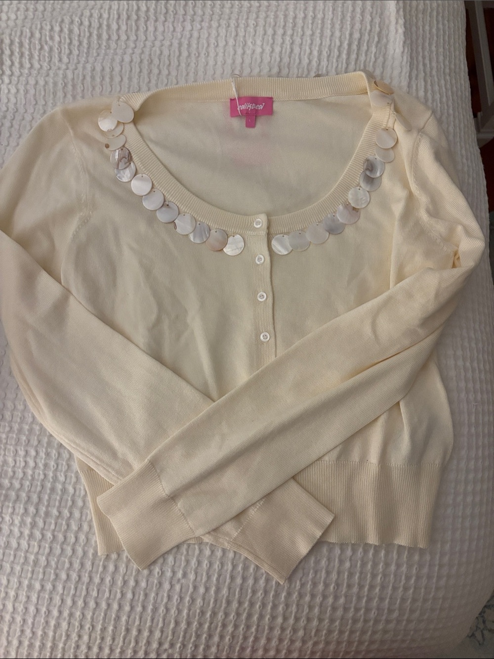 Edikted eva iridescent button knit cardigan